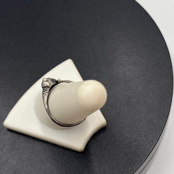 Sterling Silver 925 Curly Feline Kitten Cat Ring Sz 9 1/4 - Picture 6 of 9